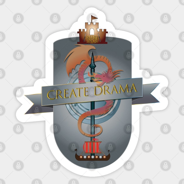 Create Drama Snake-Spear Sticker by Persius Vagg